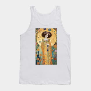 Gustav Klimt's Gilded Grace: Inspired Woman in Opulent Splendor Tank Top